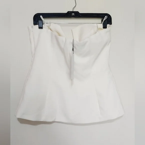 Zara Cream Strapless Top Sz-XL - Picture 4 of 10